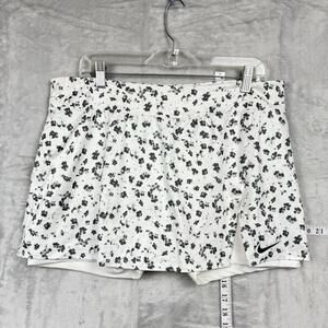 Nike Dri-FIT White Floral Skort Women’s Size XL Built-In Shorts Tennis Golf Gym